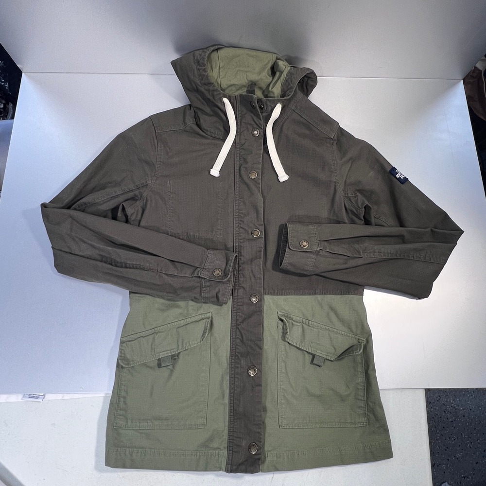 The North Face Womens XS Green Utility Hooded Jacket Ripstop Field Coat cargo